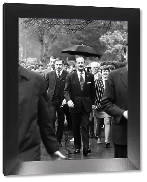 Prince Philip, Duke of Edinburgh visits Malvern Girls College. 4th May 1978