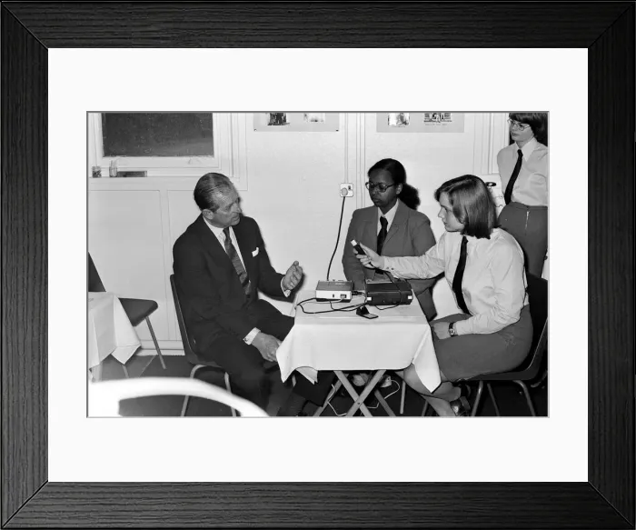 Framed Print : Prince Philip, Duke of Edinburgh visits Malvern Girls College. 4th May 1978 Framed Print : Prince Philip, Duke of Edinburgh visits Malvern Girls College. 4th May 1978