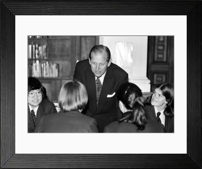 Framed Print : Prince Philip, Duke of Edinburgh visits Malvern Girls College. 4th May 1978 Framed Print : Prince Philip, Duke of Edinburgh visits Malvern Girls College. 4th May 1978