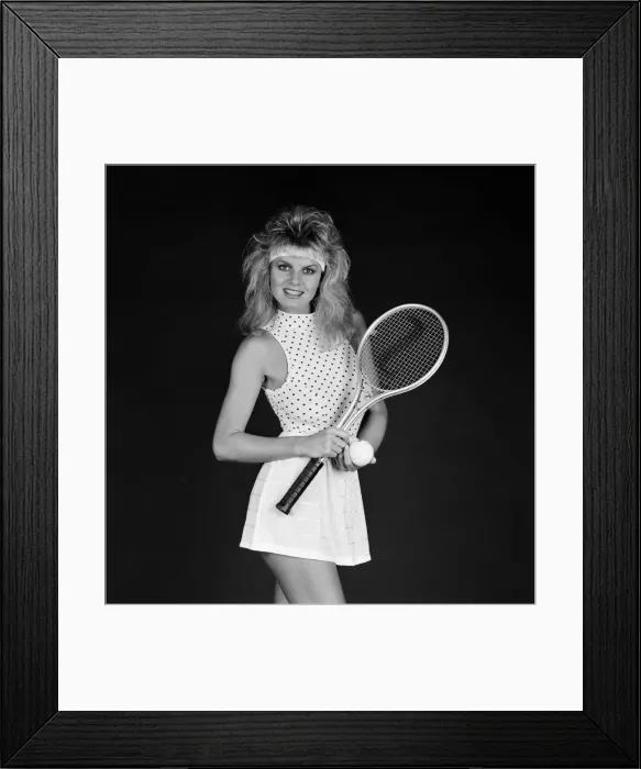 Framed Print : Model wearing tennis fashion clothing. 26th May 1987