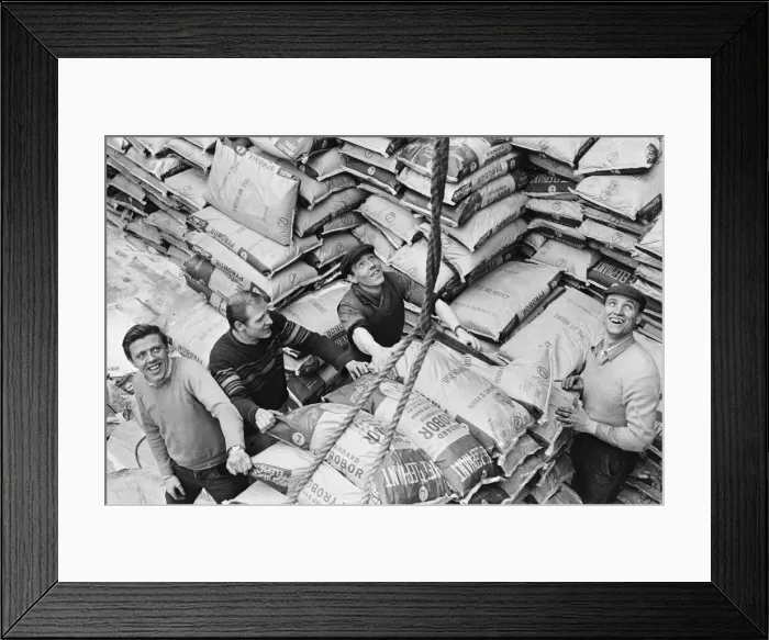Framed Print : Industrial feature on the city of Liverpool. Workers on the docks of Liverpool Framed Print : Industrial feature on the city of Liverpool. Workers on the docks of Liverpool