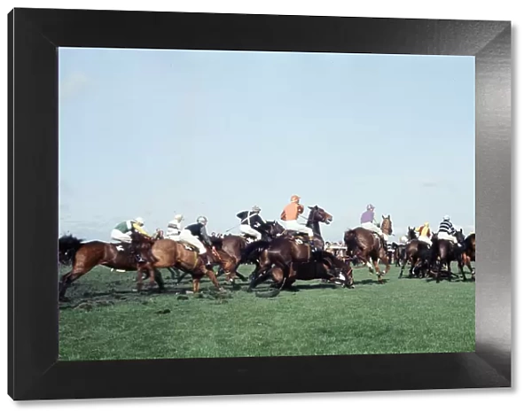 Grand National Horserace held at Aintree, Liverpool. Action at the Chair