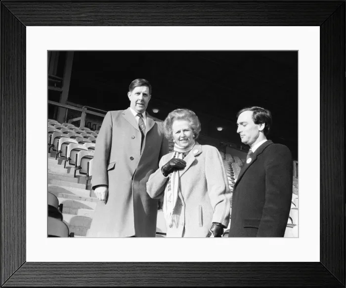 Framed Print : Margaret Thatcher PM, visits Valley Parade, home of Bradford City Football Club Framed Print : Margaret Thatcher PM, visits Valley Parade, home of Bradford City Football Club