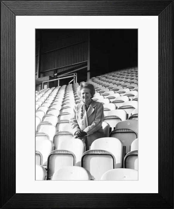 Framed Print : Margaret Thatcher PM, visits Valley Parade, home of Bradford City Football Club