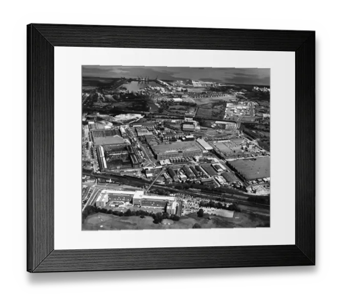 Framed Print : Aerial view of the Port Sunlight model village and suburb in the Metropolitan Borough of Framed Print : Aerial view of the Port Sunlight model village and suburb in the Metropolitan Borough of