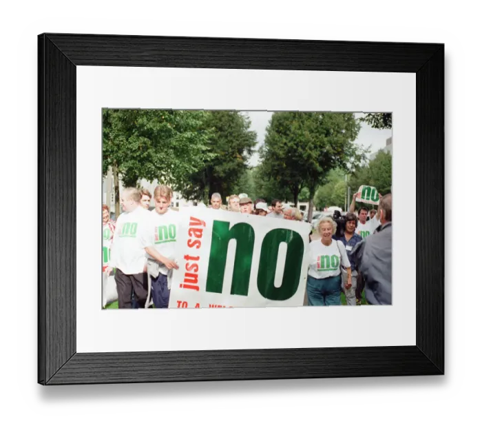 Framed Print : The Welsh devolution referendum of 1997 was a pre-legislative referendum held in Wales