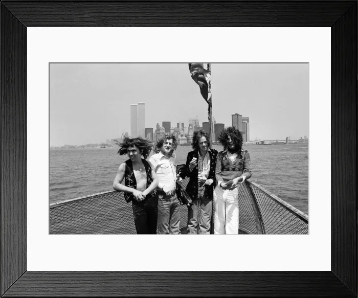 Framed Print : One of Britains top pop groups Slade are pictured on their way to visit the Statue