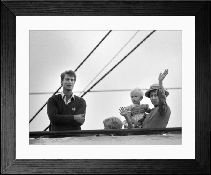 Framed Print : The Queen and Prince Philip, Duke of Edinburgh, board the Royal Yacht Britannia