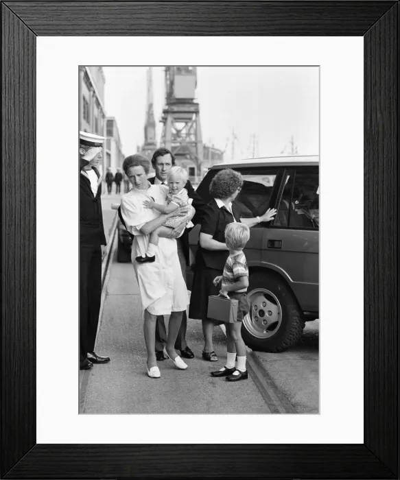 Framed Print : The Queen and Prince Philip, Duke of Edinburgh, board the Royal Yacht Britannia