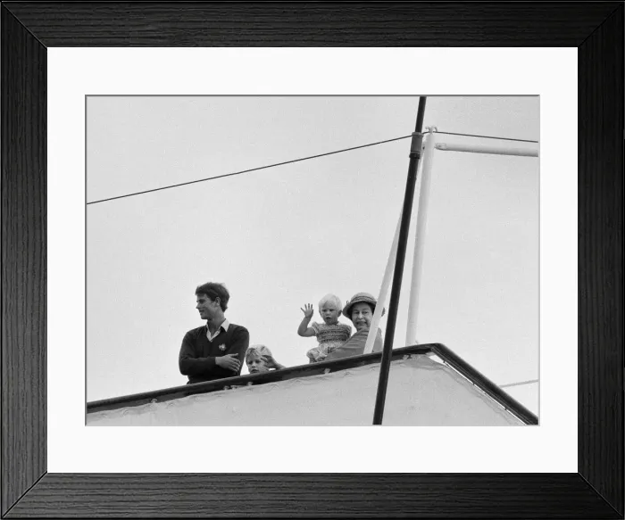Framed Print : The Queen and Prince Philip, Duke of Edinburgh, board the Royal Yacht Britannia