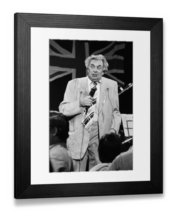 Framed Print : Barry Humphries in character as Sir Les Patterson. 19th June 1985