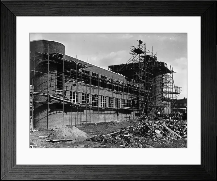 Framed Print : Lady Bankes School, Ruislip Manor, under construction 1935 Framed Print : Lady Bankes School, Ruislip Manor, under construction 1935