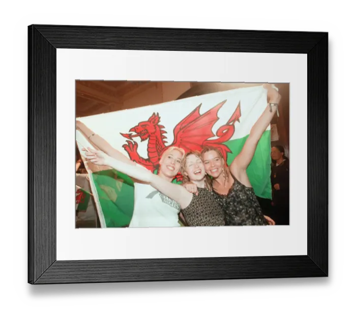 Framed Print : The Welsh devolution referendum of 1997 was a pre-legislative referendum held in Wales