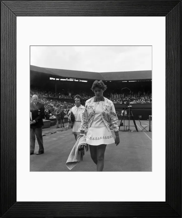 Framed Print : Wimbledon Tennis, Billie Jean Moffitt (later King) and Margaret Smith. 26th June 1962