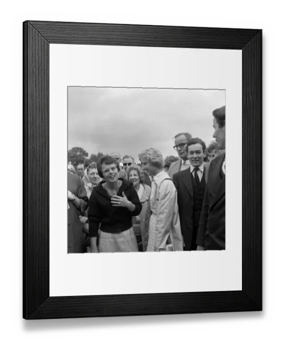 Framed Print : Wimbledon Tennis, Billie Jean Moffitt (later King) mixing with the crowds. 26th June 1962