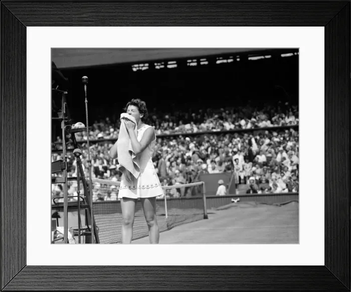 Framed Print : Wimbledon Tennis, Margaret Smith (pictured) in play against Billie Jean Moffitt Framed Print : Wimbledon Tennis, Margaret Smith (pictured) in play against Billie Jean Moffitt