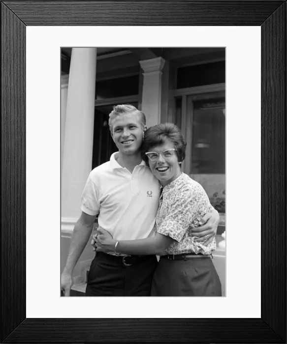 Framed Print : Billie Jean King and her husband Larry before they leave for Wales where Billie Jean
