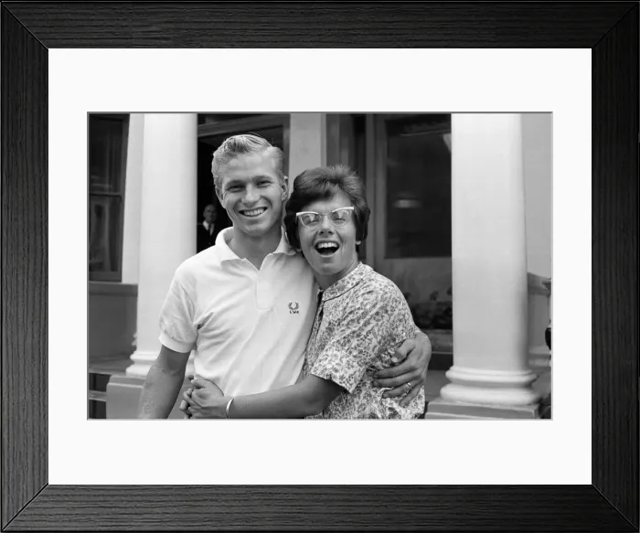 Framed Print : Billie Jean King and her husband Larry before they leave for Wales where Billie Jean Framed Print : Billie Jean King and her husband Larry before they leave for Wales where Billie Jean