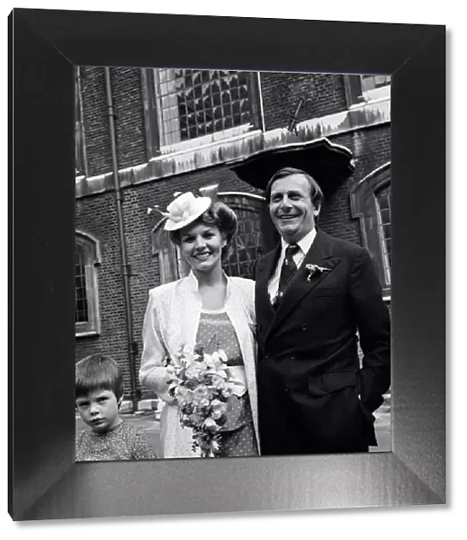 Barry Humphries and Diane Millstead after their wedding at Marylebone Registry Office