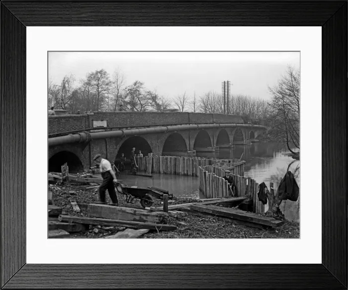 Framed Print : High Bridge, Uxbridge seen here under going repairs 1936 Framed Print : High Bridge, Uxbridge seen here under going repairs 1936