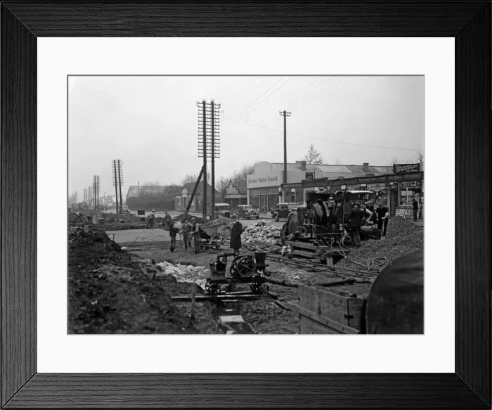 Framed Print : Oxford Road widening, Denham 1936 Framed Print : Oxford Road widening, Denham 1936