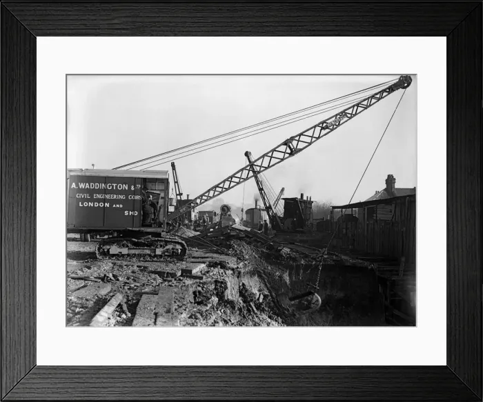 Framed Print : Excavations for new Uxbridge underground station 1936 Framed Print : Excavations for new Uxbridge underground station 1936