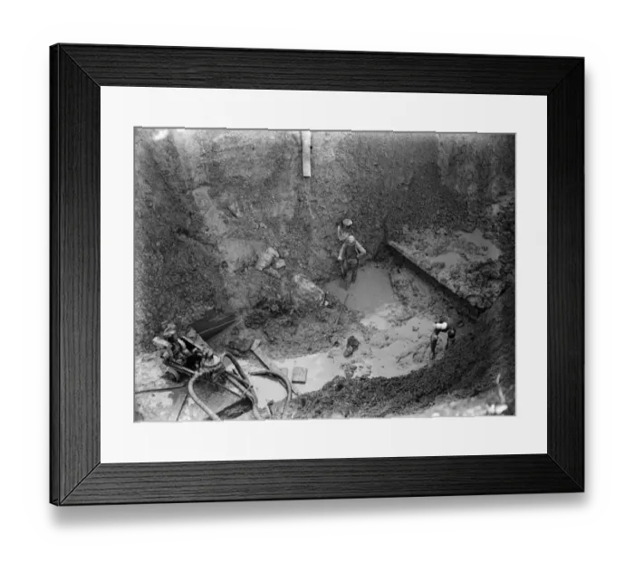 Framed Print : Excavations for new Uxbridge underground station 1936