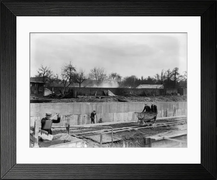 Framed Print : Platforms under construction at the underground station, Uxbridge 1936 Framed Print : Platforms under construction at the underground station, Uxbridge 1936