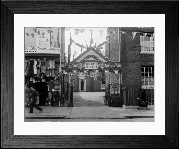 Framed Print : King and Hutchinson, Uxbridge decorated for the coronation celebrations of King George Vi Framed Print : King and Hutchinson, Uxbridge decorated for the coronation celebrations of King George Vi