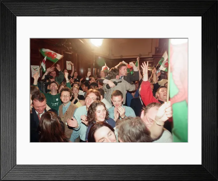 Framed Print : The Welsh devolution referendum of 1997 was a pre-legislative referendum held in Wales