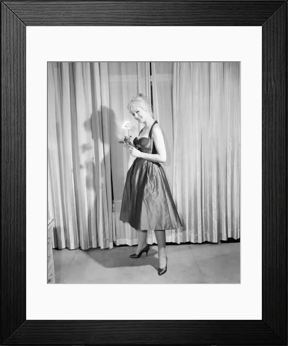 Framed Print : Mylene Demongeot, french actress, pictured in her suite at The Savoy Hotel, London Framed Print : Mylene Demongeot, french actress, pictured in her suite at The Savoy Hotel, London