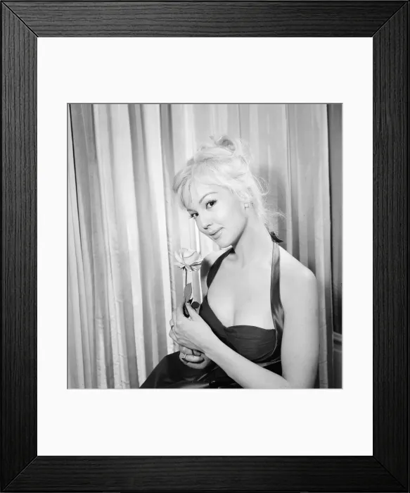 Framed Print : Mylene Demongeot, french actress, pictured in her suite at The Savoy Hotel, London