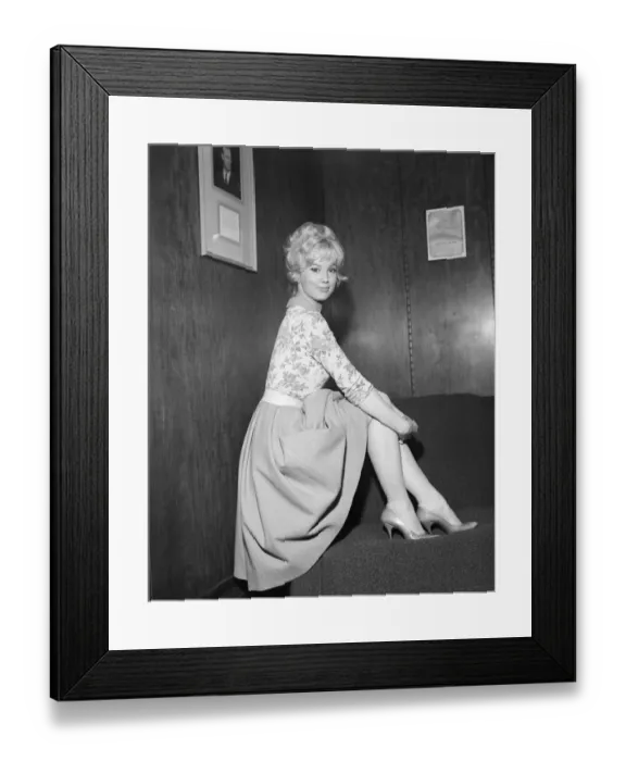 Framed Print : Mylene Demongeot, french actress, pictured at press reception for her new film Framed Print : Mylene Demongeot, french actress, pictured at press reception for her new film