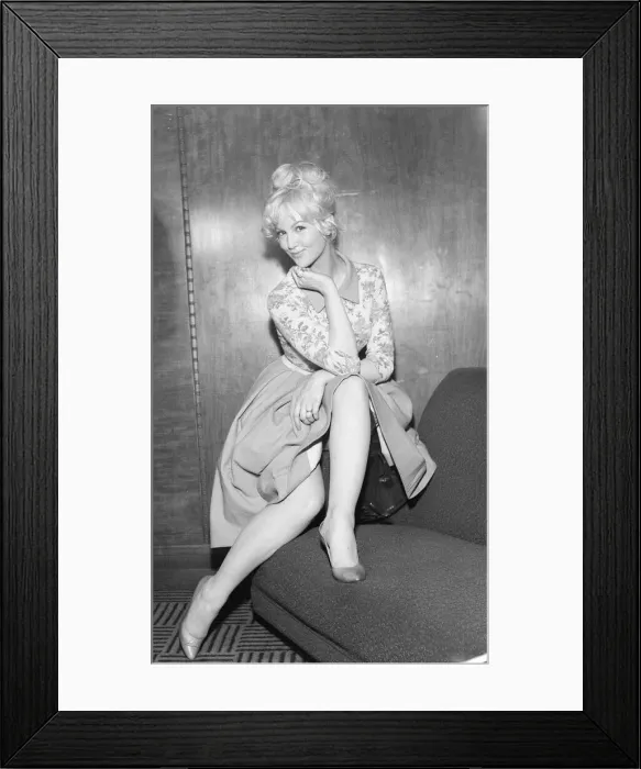 Framed Print : Mylene Demongeot, french actress, pictured at press reception for her new film