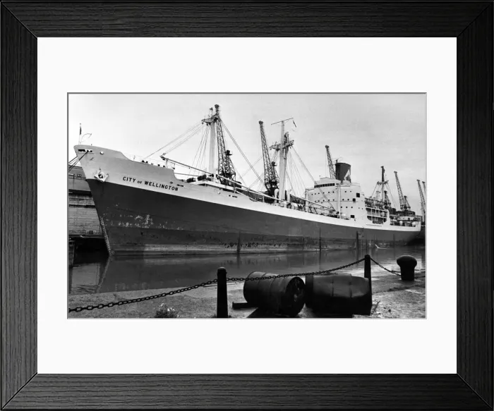 Framed Print : The Ellermann Lines ship City of Wellington'. Circa 1977 Framed Print : The Ellermann Lines ship City of Wellington'. Circa 1977