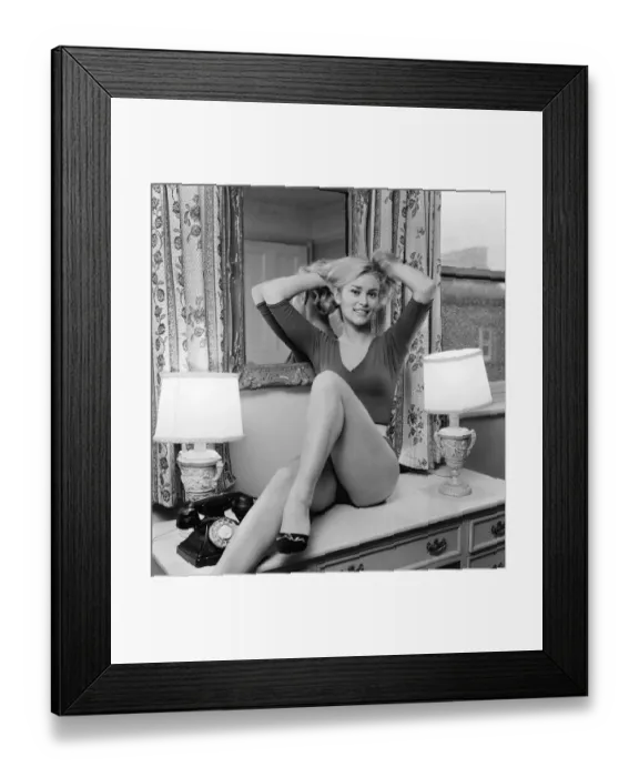 Framed Print : Alexandra Bastedo, British actress, pictured at home in London Framed Print : Alexandra Bastedo, British actress, pictured at home in London