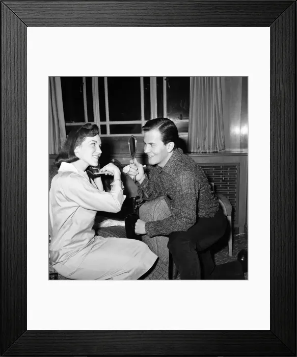 Framed Print : American singer Pat Boone and his wife Shirley pictured a the Dorchester Hotel were they
