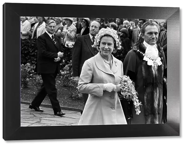 Queen Elizabeth II during her visit to the West Midlands for her Silver Jubilee tour