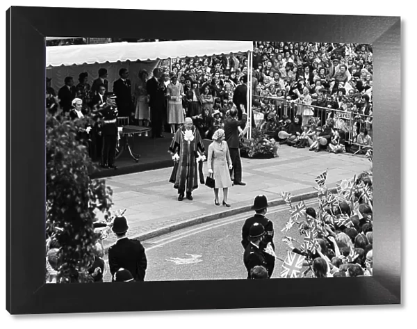 Queen Elizabeth II during her visit to Solihull during her Silver Jubilee tour