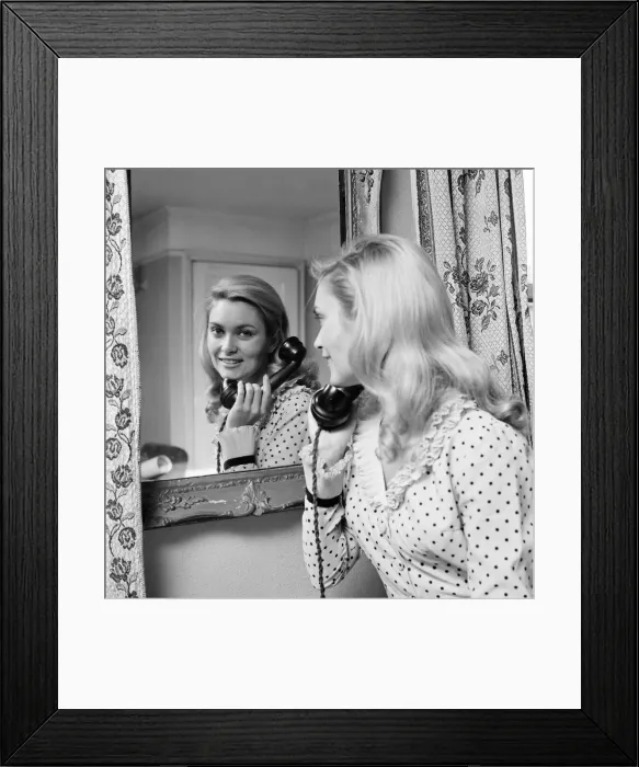 Framed Print : Alexandra Bastedo, British actress, pictured at home in London