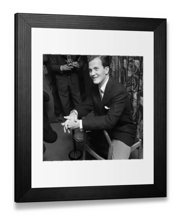 Framed Print : American singer, Pat Boone. He is in London for the