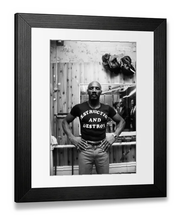 Framed Print : American boxer Marvin Hagler in London to challenge WBC Framed Print : American boxer Marvin Hagler in London to challenge WBC