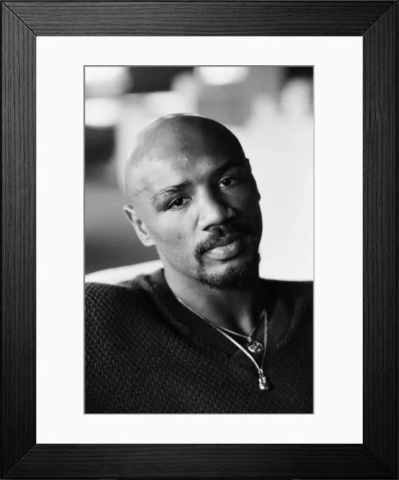 Framed Print : WBC and WBA world champion Marvin Hagler relaxing ahead of his sixth defence against Framed Print : WBC and WBA world champion Marvin Hagler relaxing ahead of his sixth defence against