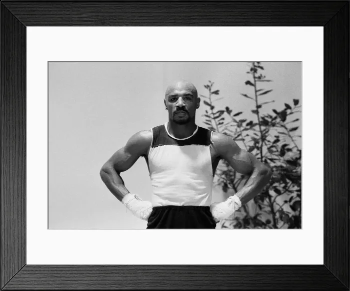Framed Print : WBC and WBA world champion Marvin Hagler training for his sixth defence of his world