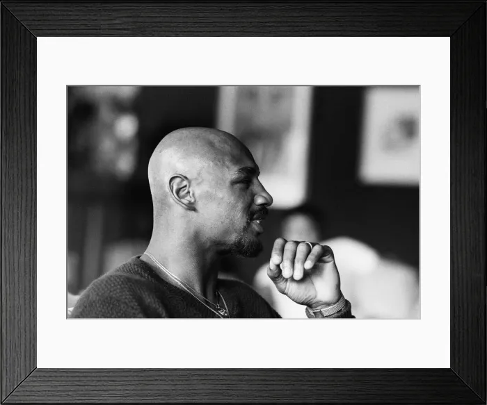 Framed Print : WBC and WBA world champion Marvin Hagler relaxing ahead of his sixth defence against