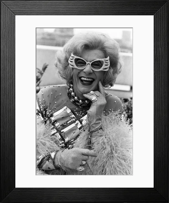 Framed Print : Barry Humphries in character as Dame Edna Everage. 25th March 1988 Framed Print : Barry Humphries in character as Dame Edna Everage. 25th March 1988