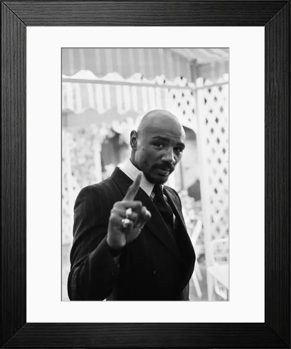Framed Print : Marvin Hagler in London to challenge WBC, WBA champion Alan Minter