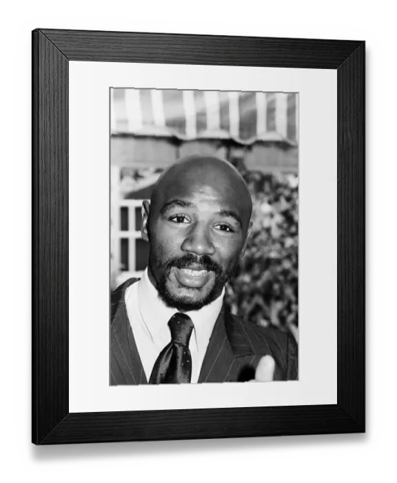 Framed Print : Marvin Hagler in London to challenge WBC, WBA champion Alan Minter