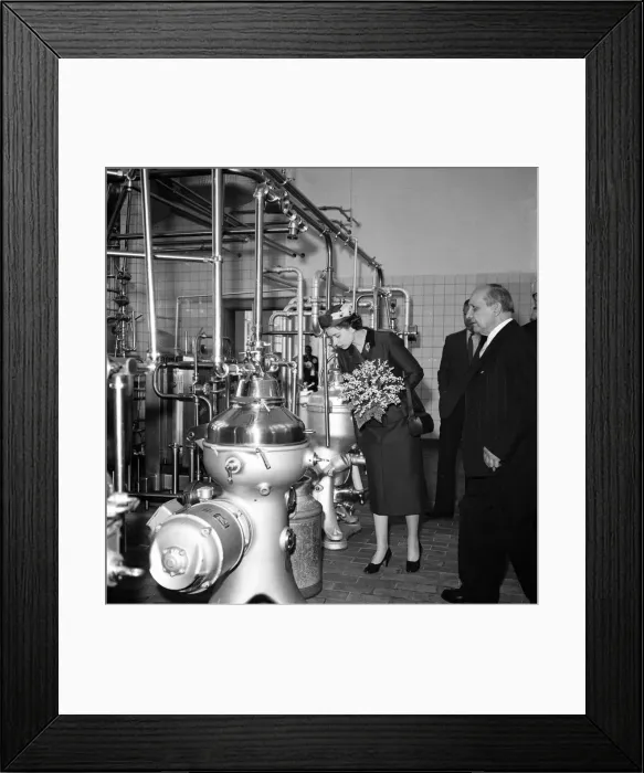 Framed Print : Queen Elizabeth II and the royal party visit a state farm in Denmark. 25th May 1957 Framed Print : Queen Elizabeth II and the royal party visit a state farm in Denmark. 25th May 1957