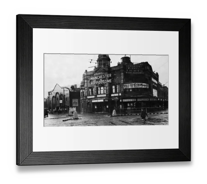 Framed Print : Exterior view of the Manchester Hippodrome building, formerly the Ardwick Empire Theatre Framed Print : Exterior view of the Manchester Hippodrome building, formerly the Ardwick Empire Theatre